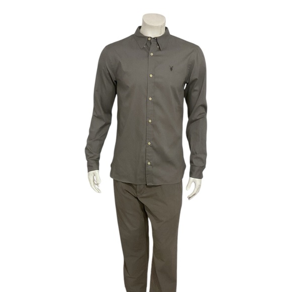 Allsaints Men’s Grey Redondo Button Shirt